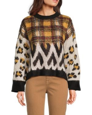 Joseph A Quarter-Zip Patterned Jumper - Black