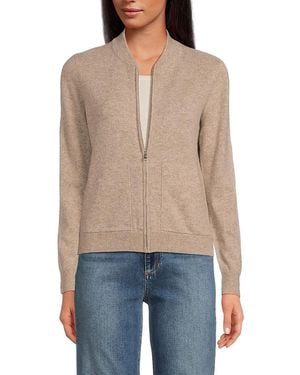 Saks Fifth Avenue Cashmere Zip-up Bomber Cardigan - Blue