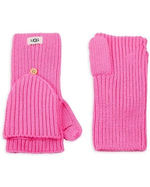 UGG Knit Logo Strap Glove ピンク UGG Knit Logo Strap Glove ピンク