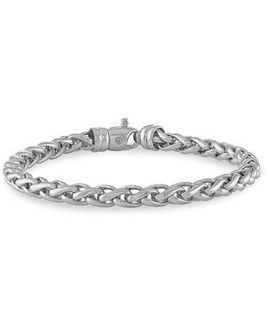 Esquire Rhodium Plated Sterling Bracelet - White