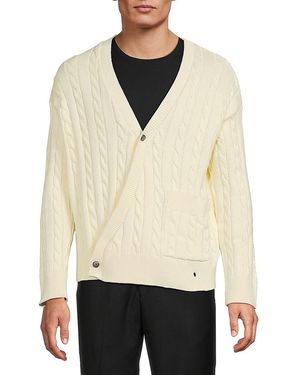 KROST Nautica Cableknit Asymmetric Cardigan - Natural