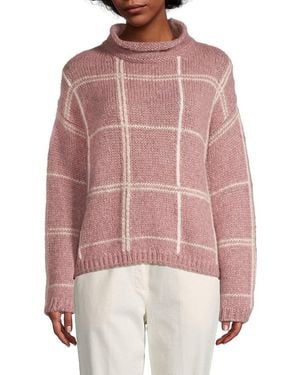 ROSSO35 Check Alpaca-Blend Sweater - Red