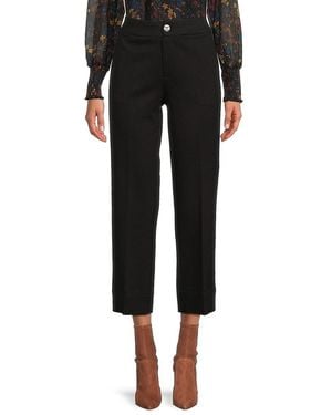 Saks Fifth Avenue Cora Solid Cropped Trousers - Black