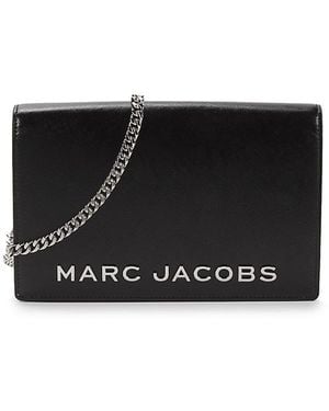 Marc Jacobs Logo Textured Wallet-On-Chain - Black