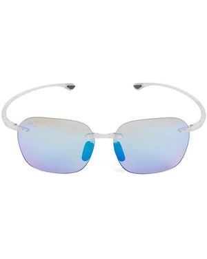 Maui Jim 50Mm Polarized Rectangular Sunglasses - Blue