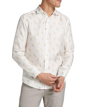 Eton Slim-Fit Printed Silk Shirt - White