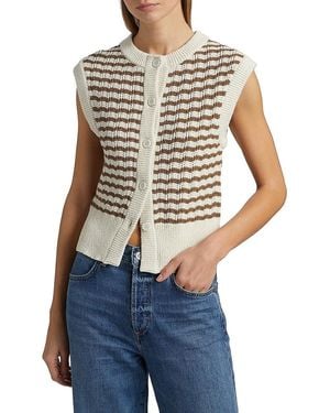 A.L.C. A. L.C. Margo Striped Crochet Top - Blue