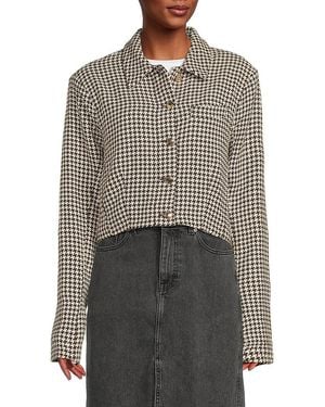 DL1961 Vika Houndstooth Cotton Jacket - Grey