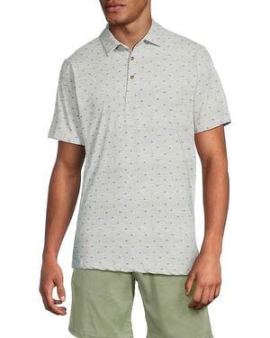 American Heritage Micro-Print Performance Polo Shirt - White