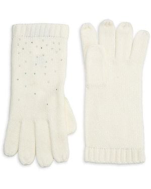 Kate Spade Rhinestone-Embellished Knit Gloves - White