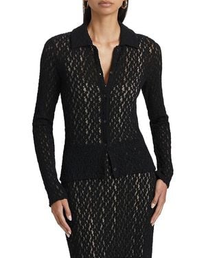 Vince Floral Smocked Button-Front Shirt - Black
