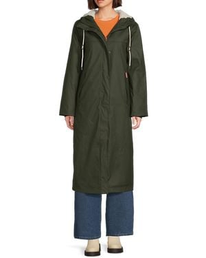 HUNTER Sammy Hooded Longline Coat - Green