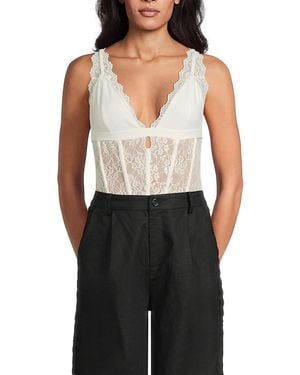 Cami NYC Carlotta Lace & Boning Bodysuit - Black