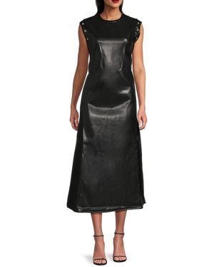 AREA STARS Zera Faux-Leather Maxi Dress - Black