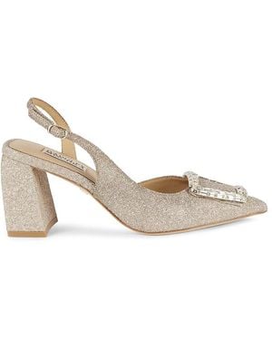 Badgley Mischka Adaline 75Mm Glitter Court Shoes - Metallic