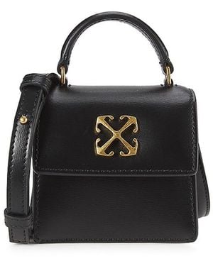 Off-White c/o Virgil Abloh Jitney Micro Leather Top Handle Bag - Black