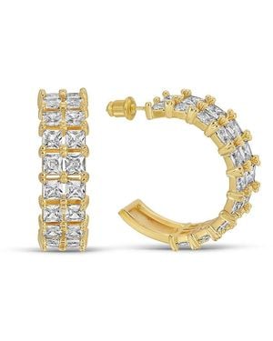 Eye Candy LA Golden Isla Goldtone & Cubic Zirconia Half Hoop Earrings - Metallic