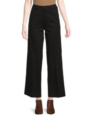 Saks Fifth Avenue Lexie Side Pocket Wide Leg Trousers - Black