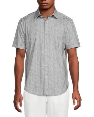 Bugatchi Miles Stretch-Cotton Shirt - Grey