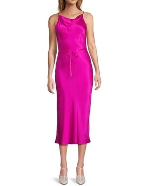 Amanda Uprichard Shaelyn Silk Midi-Dress - Pink