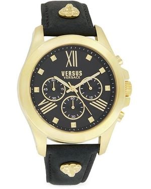 Versus Chrono Lion Ip Goldtone Stainless Steel & Leather Strap Watch/44Mm - Metallic