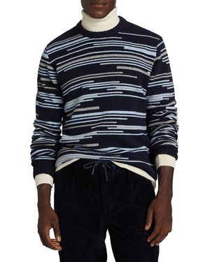Saks Fifth Avenue Collection Irregular Stripe Crewneck Sweater - Blue