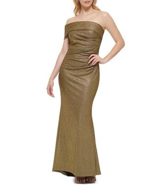 Eliza J One-Shoulder Foil Knit Gown - Multicolour