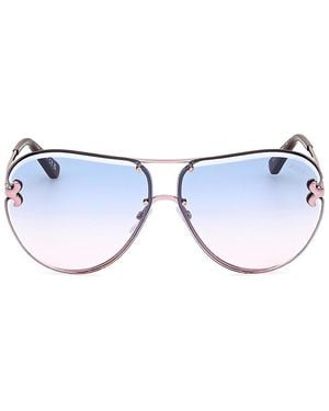Emilio Pucci 66Mm Mirrored Pilot Sunglasses - Blue