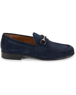 Saks Fifth Avenue Percy Leather Bit Loafers - Blue