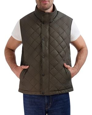 Cole Haan Mock Turtleneck Quilted Vest - Gray