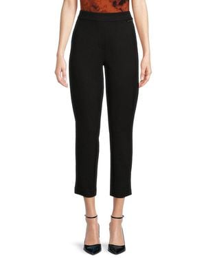 Halston Solid Cropped Trousers - Black