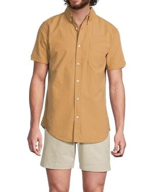 Ben Sherman Short-Sleeve Seersucker Cotton Shirt - Multicolour