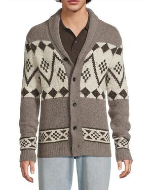 Rails Kallio Fair Isle Shawl Collar Cardigan - Gray