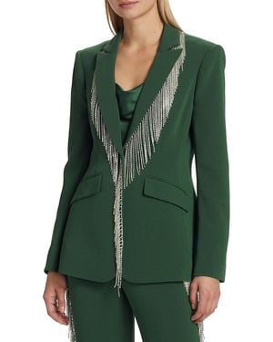 Cinq À Sept Cheyenne Fringe Embellished Blazer - Green