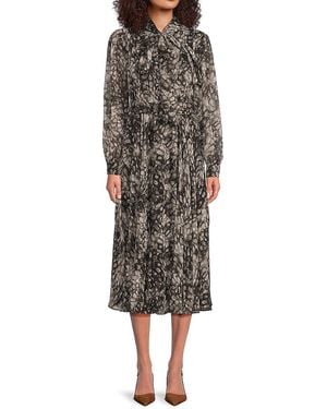 Mikael Aghal Bow-Tie Midi-Dress - Multicolour