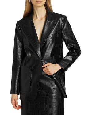 Kobi Halperin Rein Crocodile-Embossed Jacket - Black