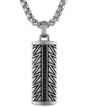 Esquire Stainless Steel & 0.17 Tcw Diamond Chevron Pendant Necklace - White