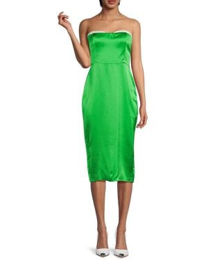 Amanda Uprichard Meline Silk Strapless Midi-Dress - Green