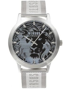 Versus Barbés Domus 40Mm Graphic Stainless Steel Bracelet Watch - Grey