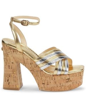 Dee Ocleppo Havana 127Mm Leather Platform Sandals - Metallic