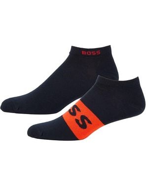 BOSS 2-Pack Logo Ankle Socks - Blue