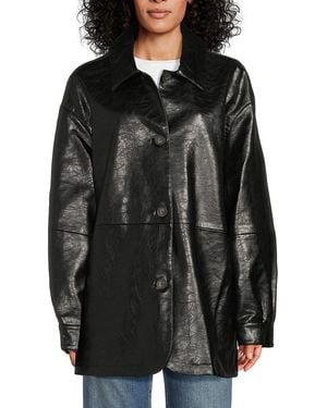 Levi's Drop Shoulder Faux Leather Jacket - Black