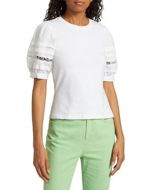 Cinq À Sept Corianna Puff-Sleeve Je T'Aime Top - White
