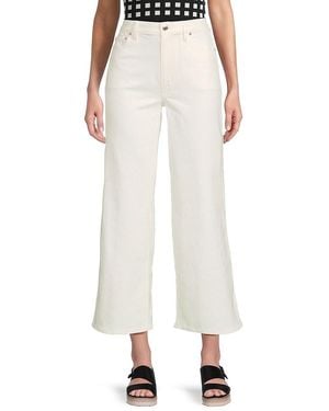 10 Crosby Derek Lam High-Rise Stretch Crop Flare Jeans - White
