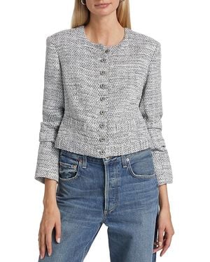10 Crosby Derek Lam Piera Ruched-Sleeve Jacket - Grey