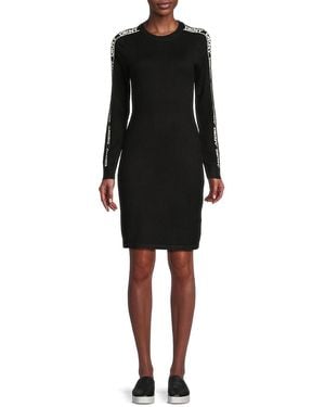 DKNY Logo Tape Knit Minidress - Black