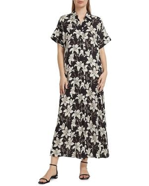 Alice + Olivia Edyth Floral Maxi Shirtdress - White