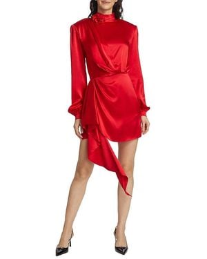 Ronny Kobo Rocky Satin Silk-Blend Minidress - Red