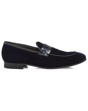 Saks Fifth Avenue Collection Patent Velvet Loafers - Black