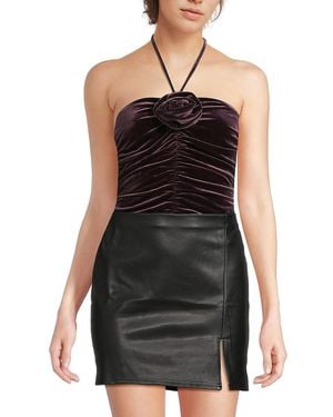 Cami NYC Lupita Ruched Halterneck Bodysuit - Black